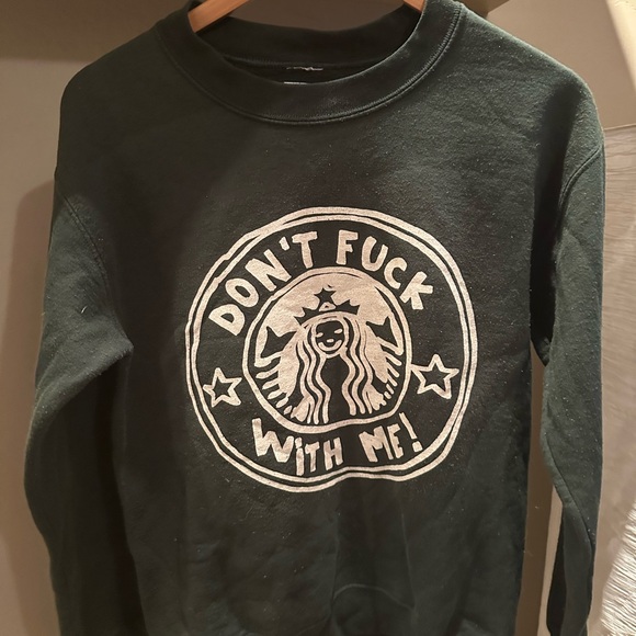 Rad Clothing Tops - Dark Green Graphic Sweatshirt with White Logo Print